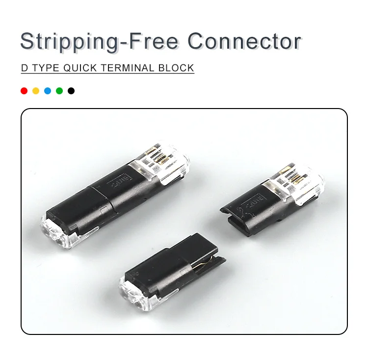 10pcs 2pin Quick Pluggable Splice Electrical Cable Wire Connector Crimp Terminals for 22-20AWG LED strip Car Wiring Connectors