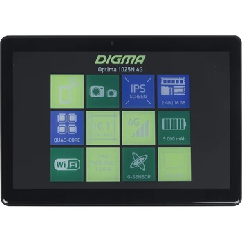 

Tablet Digma Optima 1025N 4G MTK8735V 4C/2 GB/16 GB 10.1 "IPS 1280x800 3G/4G/And7.0/BT/GPS/2MP