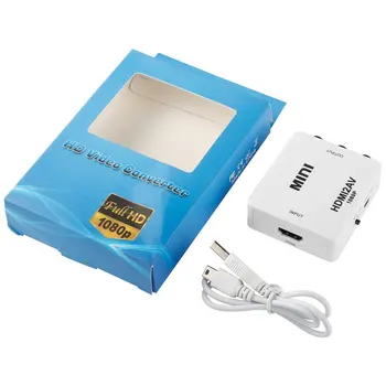 

Mini Flexible Portable High Bandwidth Capability HDMI To AV Adapter HDMI2AV 1080P HD Video Converter Box With Charge Cable