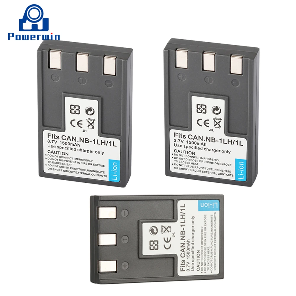 Powerwin 3PCS 1500mAh 3.7V NB-1L NB1L NB-1LH NB1LH Camera Battery for Canon Digital LXUS300 LXUS330 LXUS400 S100 S110 S200 S300 |