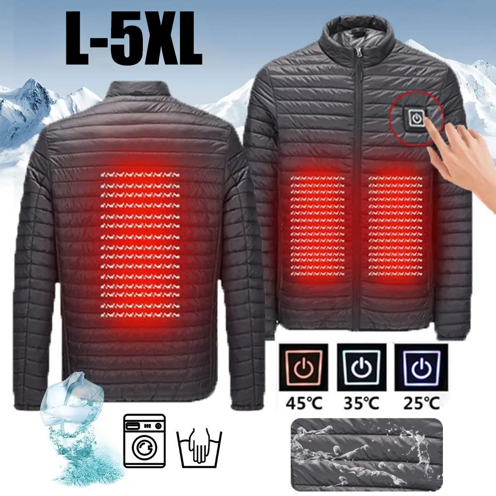 

2020 Winter USB Electric Smart Heated Jacket Washable Heating Coat Feather Clothes Thermal Winter Heating Clothes Camping