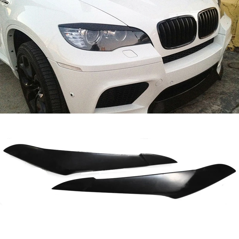for-BMW X5 E70 2007-2013 Headlight Lid Eyebrows Eyelids Decoration Head Light Lamp Cover Trim Gloss Black | Автомобили и