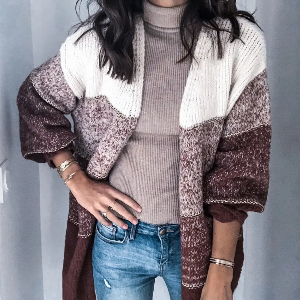 Gold Hands Autumn Winter New Fashion Women Casual Loose Brand Cardigan Knitted Street Style Long Sleeve O-neck Sweater |