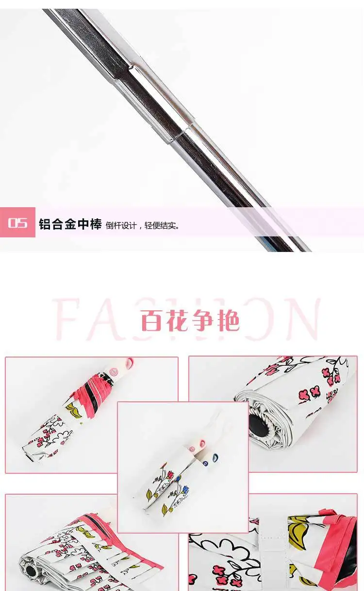 Manufacturers Direct Selling Fully Automatic Rose Vinyl Umbrella UV-Protection Parasol Women's Creative Folding Umbrella
