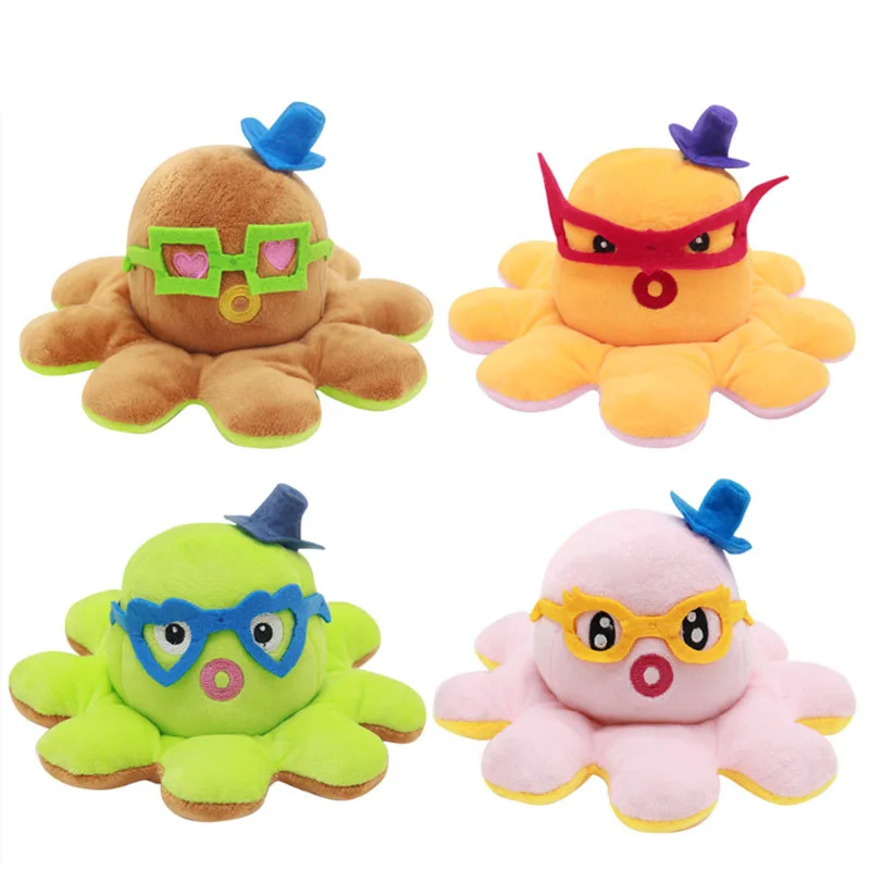 

Cute flipped octopus mangosteen doll double-sided flipped octopus plush fruit octopus doll toy gift