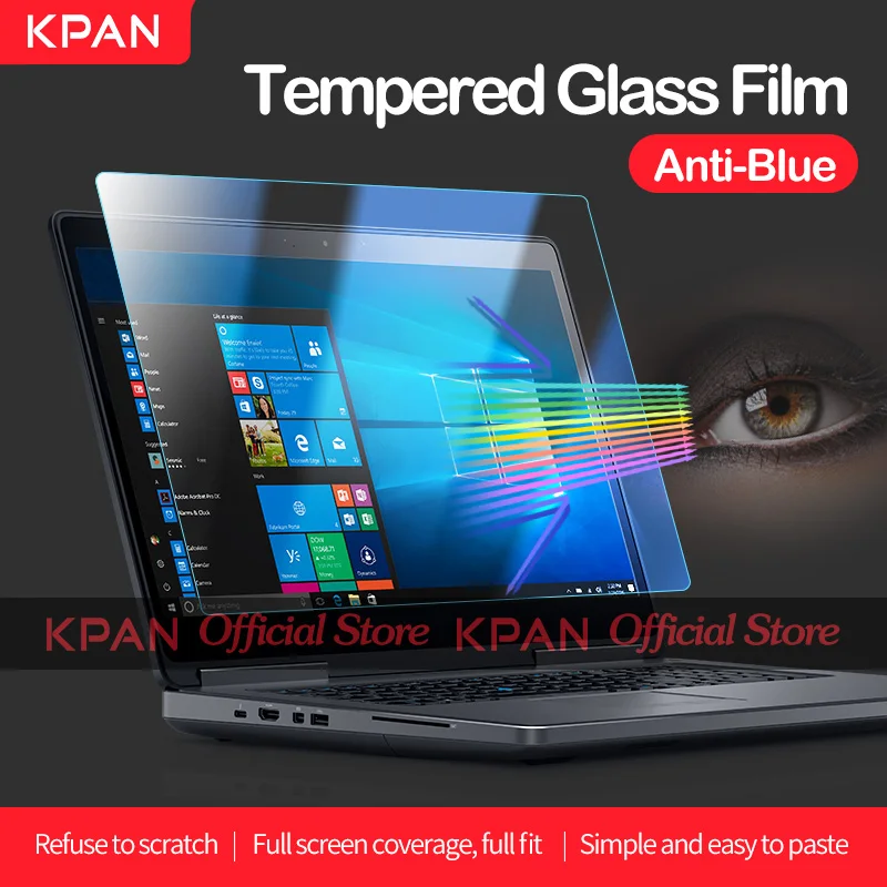 KPAN HD 4K Anti-blue Light Universal Laptops Screen Protector 14 16 15 17inch 16:9 Tempered Glass Film For Dell HP Xiaomi Lenovo