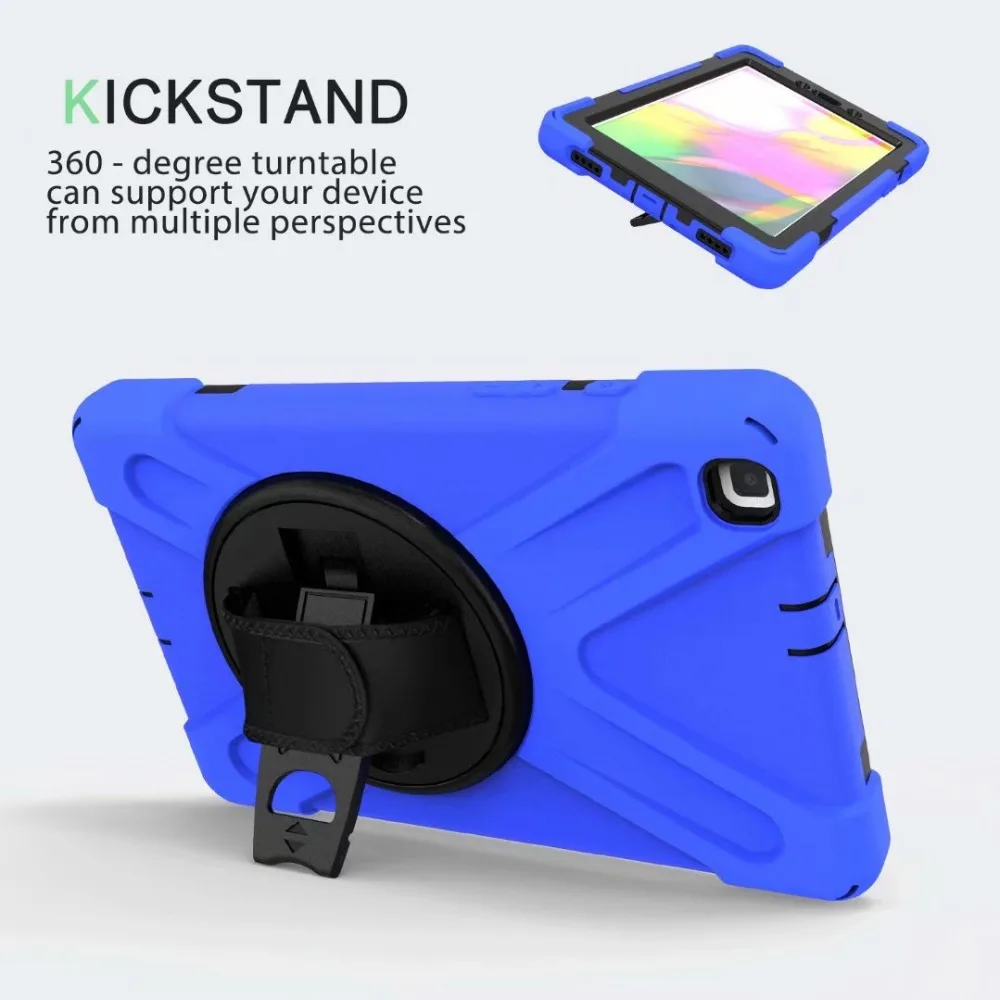 Funda противоударный Heavy Duty с наручные Ремешки чехол для Samsung Galaxy Tab A 8,0 T290 T295 T297 SM-T290 SM-T295 крышка+ подставка для ручек