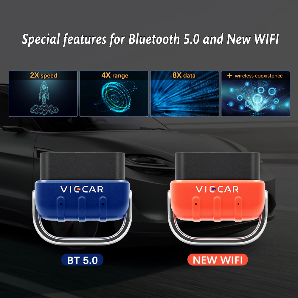 Viecar ELM327 BT 5 0 VP001 VP002 VP003 VP004 VP005 VP006 OBD2 Автомобильная диагностика PIC18F25K80 BT4.0 для