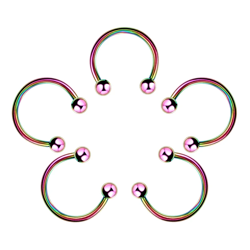 piercing jewelry Stainless Steel Cone Spike Horseshoe Circular Septum Nose Ring Nipple Hoops Nose Septum Eyebrow Ear Piercing Body Jewelry