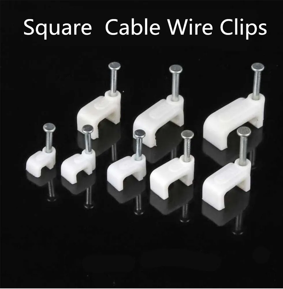 Cable organizer 100PCS Round Cable Wire Clips 4mm 6mm 8mm 10mm Cable Management RG6 CAT6 RJ45 Electrical Wire Cord Tie Holder Circle Clips