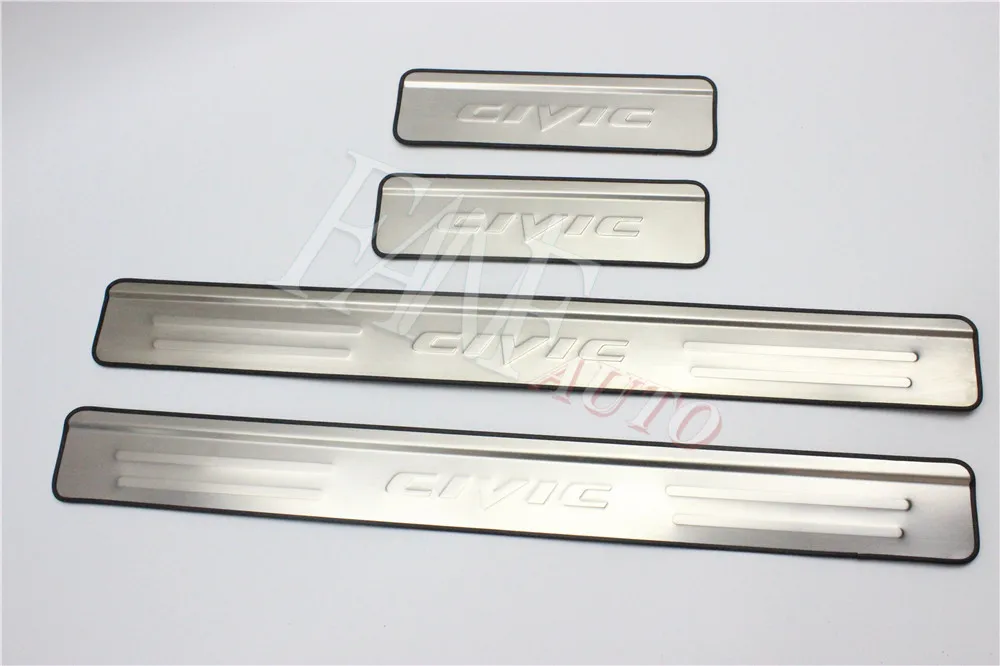 Нержавеющая сталь светодиодные пороги Накладка защита порогов защитная накладка для Honda Civic 2006-2011 8TH A стиль
