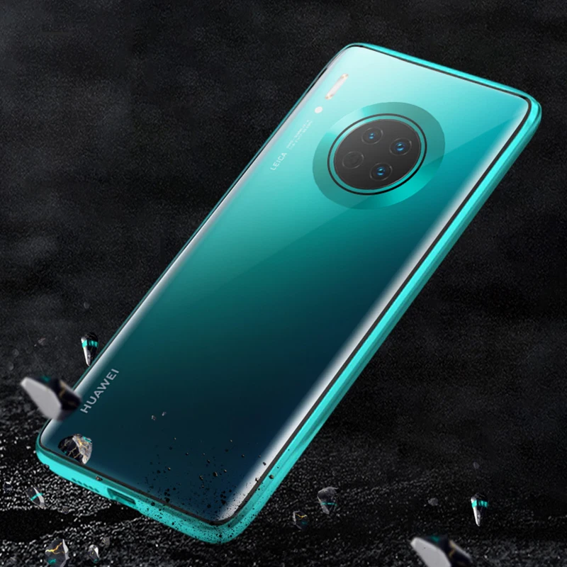 360 полный защитный Магнитный чехол для huawei mate 30 Pro ударопрочный чехол металлический бампер передний+ задний стеклянный чехол для huawei mate 30