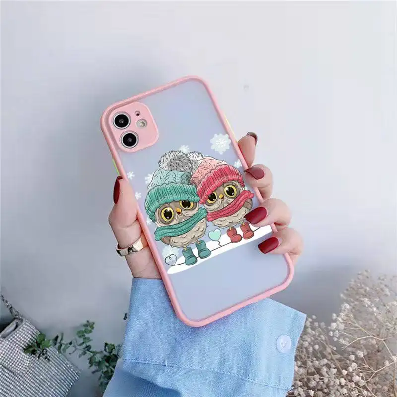 13 mini case Owl cute cartoon animal Phone Case matte transparent  For iphone 7 8 11 12 13 plus mini x xs xr pro max cover apple iphone 13 case