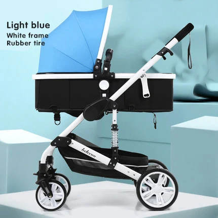 blue 5 Belecoo 2 в 1 детская коляска с высоким пейзажем, двухполосная коляска, складной свет, четырехколесный амортизатор, Тролли - Цвет: blue 5