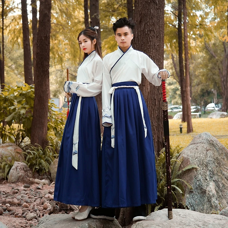 Традиционный китайский этнический танцевальный костюм Hanfu для женщин и мужчин