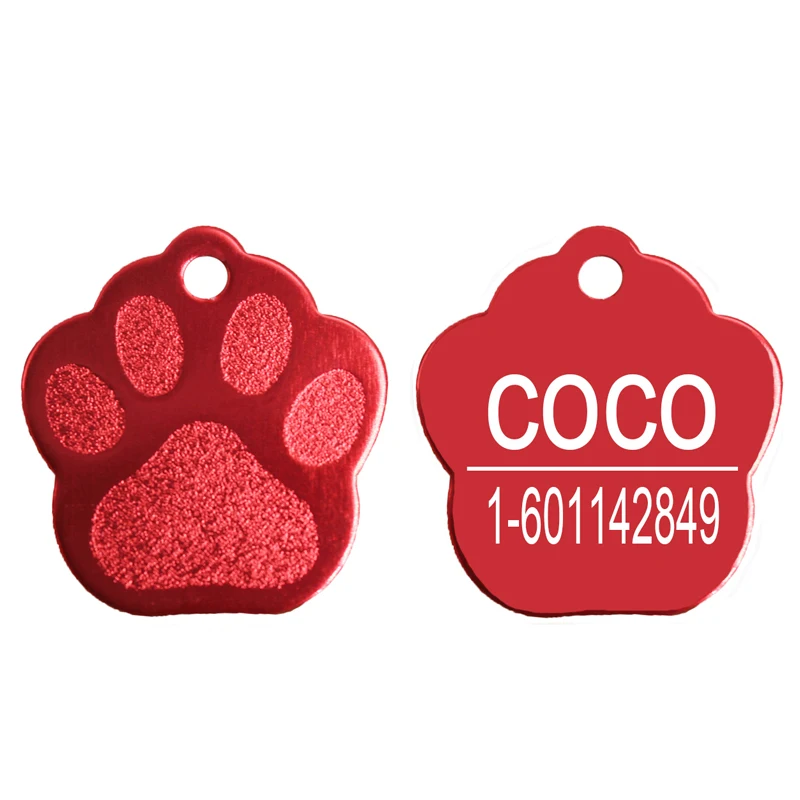Мерцание Paw ID домашнего питомца собаки оптовые персонализированные