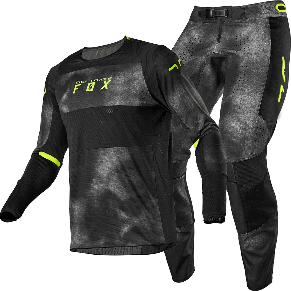 NAUGHTY FOX PRIX 180, Защитные комплекты для езды на мотоцикле, MX XC, штаны, Qiuck-dry MTB, Джерси, перчатки, велосипедные костюмы, мото комбо - Цвет: Армейский зеленый
