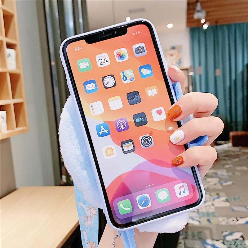 Для iphone 11 pro max милый кошелек с собакой в виде ракушки чехол для iphone 11 XS max XR X 8plus 7P 6P 7 6S кролик Портмоне чехол+ ремень