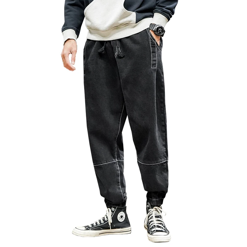 Otouno nueva moda; повседневная одежда; tendencia negro holgado vaqueros; гарем; para hombres y cachemir pantalones térmicos; уличная одежда
