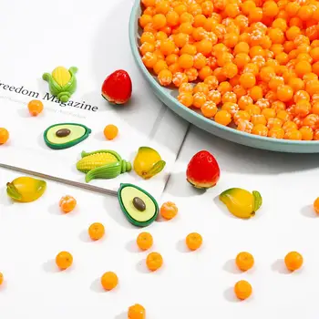 

New 10Pcs Miniature Orange Resin Cabochon DIY Embellishments for Scrapbooking Phone Decor Jewelry Accessories Mini Craft