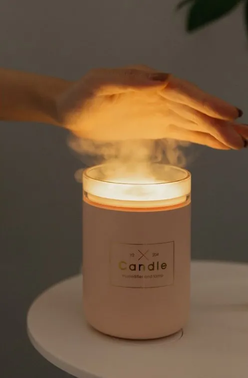 Qushini, Candle Humidifier, Humidifier For Suitable Environment To Keep In Your Home And Office, Pink