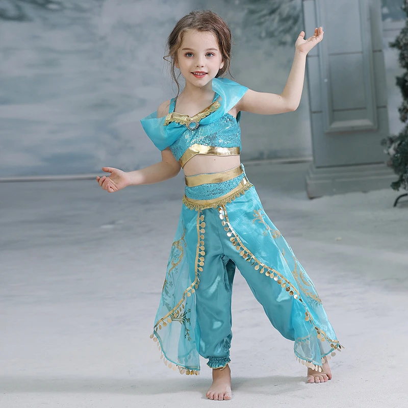 Aladin Latin Performance fotografia dziecięca dziewczyna Jasmine Princess  odzież sceniczna przebranie na karnawał impreza dla dzieci|Zestawy ubrań| -  AliExpress