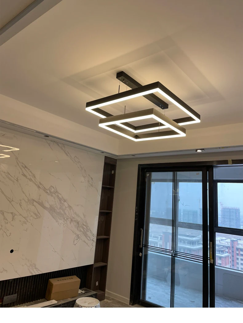 Minimalista e moderno led lustre de iluminação