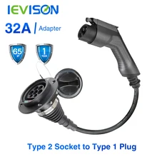 Adaptateur de chargeur de voiture électrique EV, câble de chargement de Type 2 entrée vers prise de Type 1 Flexible 32A 1 Phase pour Chevrolet, Fiat 500e...