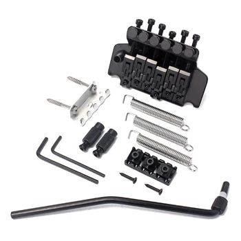 

Electric Guitar With Screw Tremolo Bridge Set Accessories Metal Easy Install String Saddle Tailpiece Portable Black Lightweight