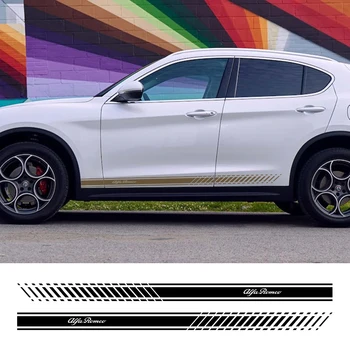 

2pcs Car Long Side Stripe Sticker For Alfa Romeo 159 Giulietta Auto DIY Vinyl Film Sports Styling Decals Tuning Car Accessories