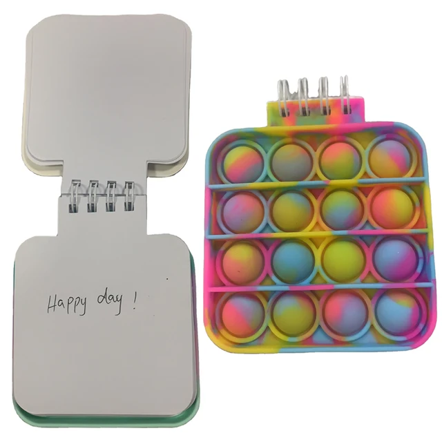 New Caderno Desk Calendar Pop its Notebook Bubble Fingertip Silicone Case Notepad Student Decompression Stationery Toys Gift mini-notebook B