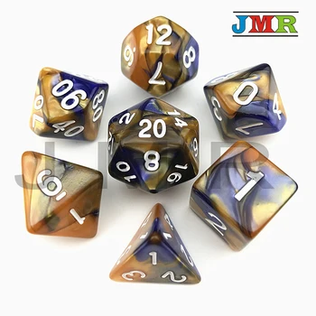 

Top Quality Yellow with Purple Color Playing Game for Dungeons and Dragons 2 Color Effect Rpg Game Dice for Board Game