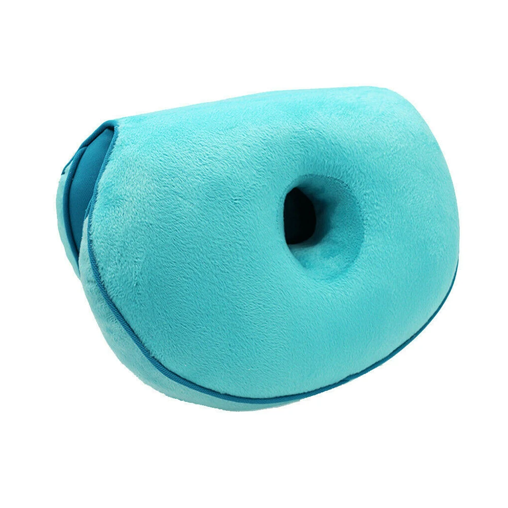 1 шт. плюшевая подушка для подтяжки бедер, красивая латексная подушка для сиденья, удобная двойная комфортная Подушка, многофункциональная двойная комфортная подушка - Цвет: Lake blue sponge