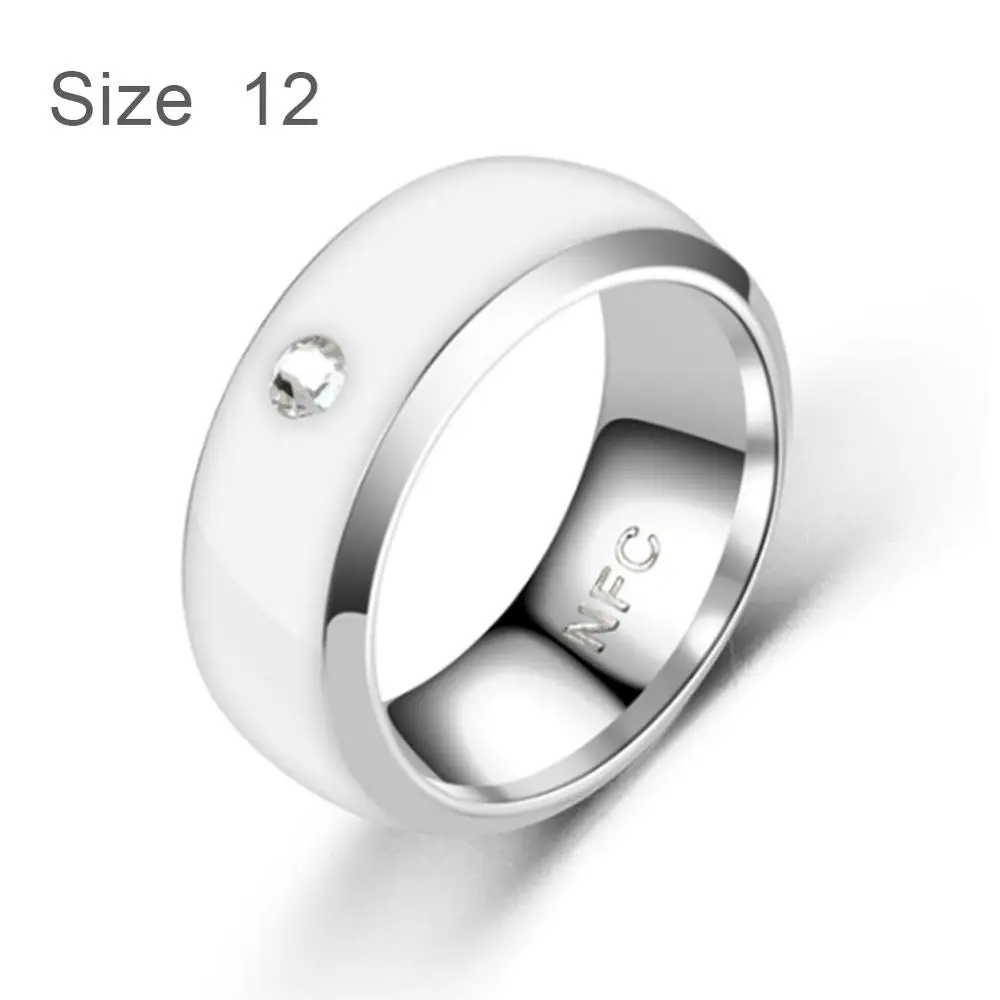 NFC многофункциональное умное кольцо для всех Android технологии палец Смарт носить палец цифровое кольцо - Цвет: White Size 12