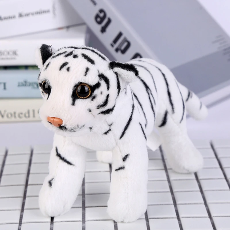 white 22*15 см Kawaii милый Король леса моделирование Тигры желтый белый плюшевая игрушка мягкая кукла модель удержания подушка дети ребенок подарок - Цвет: white