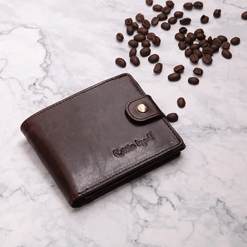 

Clearance 2019 New Genuine Leather Men Wallets Vintage Style Men Wallet Fashion Brand Purse Credit Card Holder Clutch Vallet