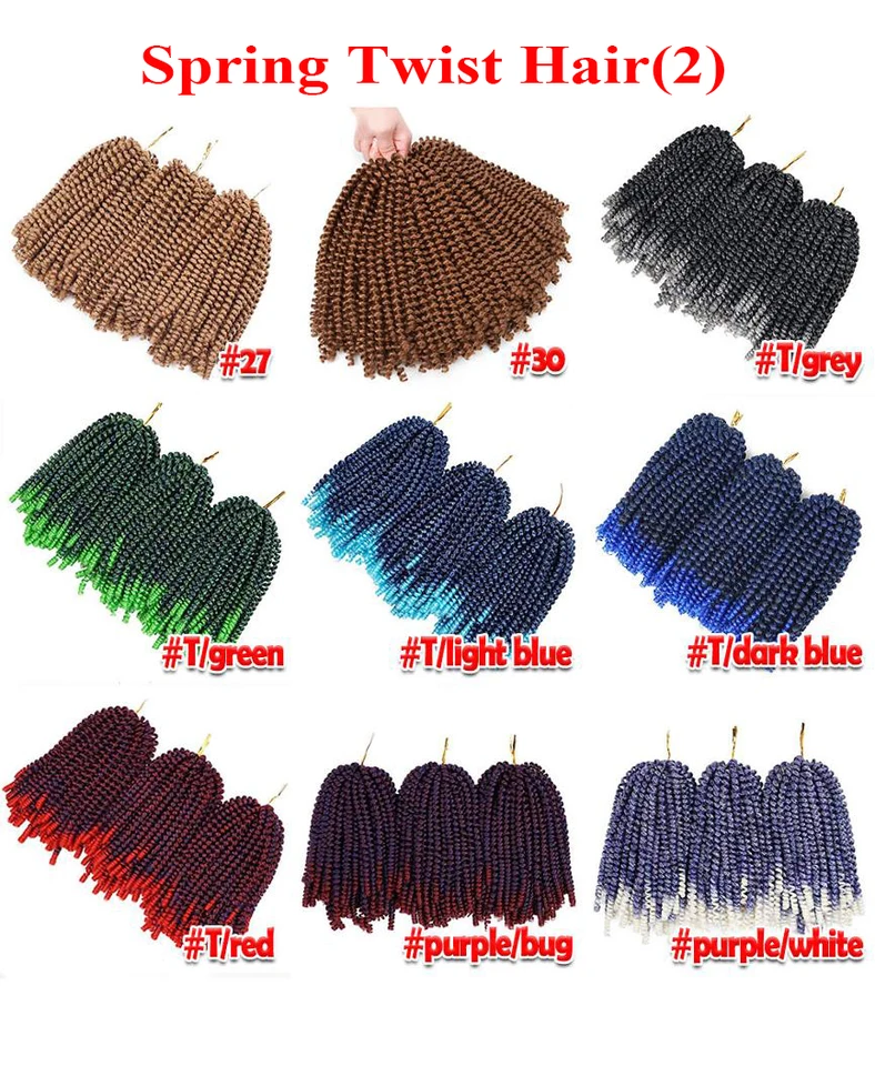 Silky Strands Fluffy Spring Twist Hair Extensions Black Brown