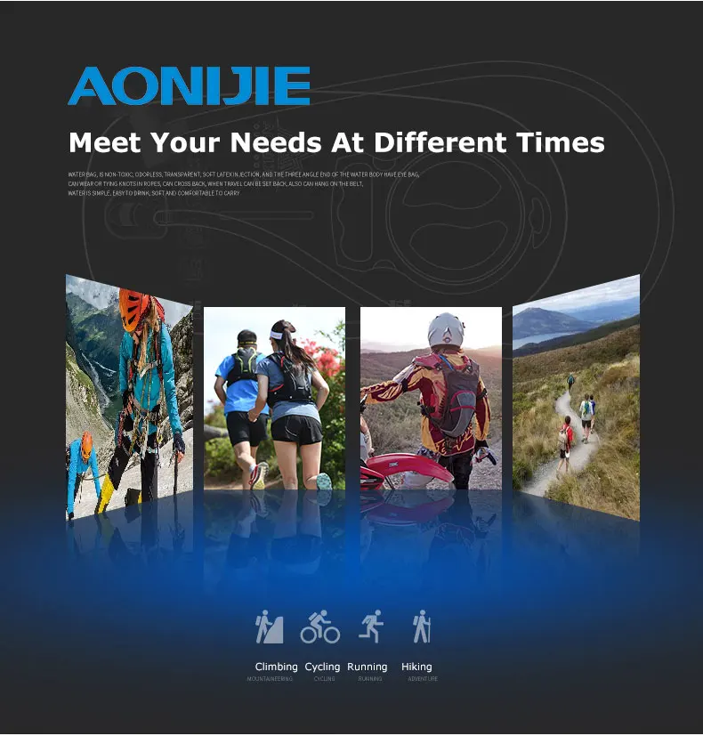 AONIJIE 1.5L 2.5L водный Пузырь Мягкий резервуар гидратация пакет сумка для хранения воды BPA бесплатно бег гидратации жилет Рюкзак Туризм