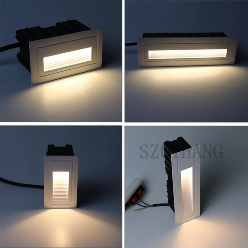 Garden Decoration Lamps Waterproof Outdoor LED Stair Step Lamp 220V 6W/10W Recessed Wall Corner Light Landscape Pathway stairway Footlight