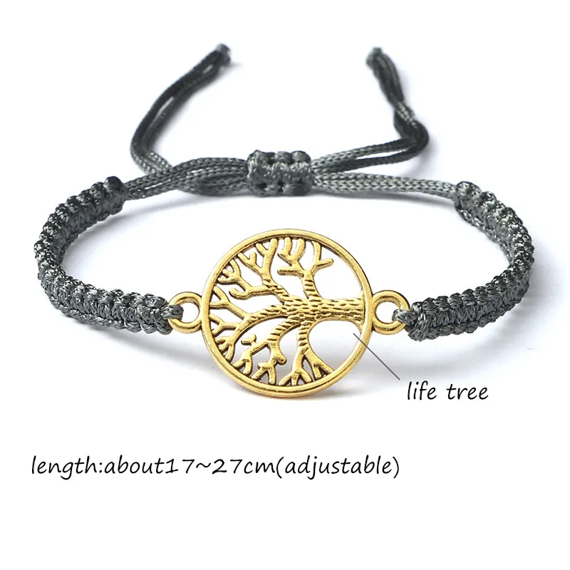 Handmade Charm Bracelets for Women Men Tree of Life Yoga Wrap Braided Adjustable Bracelet&Bangle Friendship Fashion Jewelry Gift images - 6