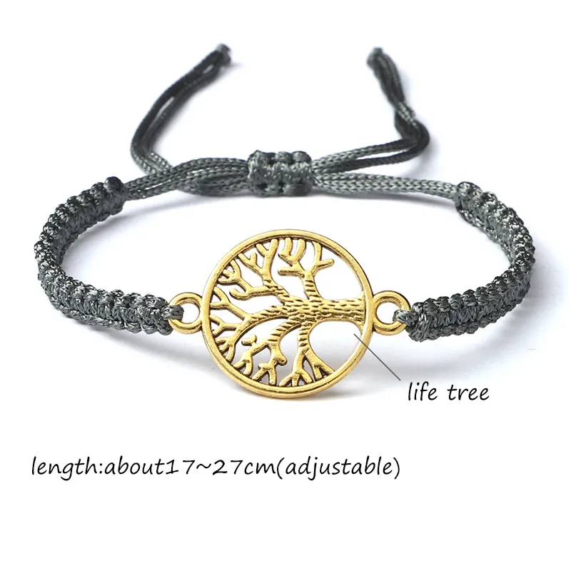 Handmade Charm Bracelets For Women Men Tree of Life Yoga Wrap Braided Adjustable Bracelet&Bangle Friendship Fashion Jewelry Gift