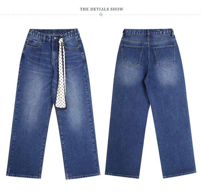Женские прямые мытые джинсы LEIJIJEANS, модные широкие джинсы с высокой посадкой, новая модель 9204 больших размеров 5XL–6XL на осень