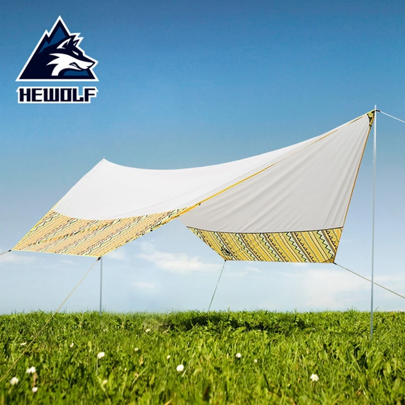 Hewolf 465*400 см Открытый пляж Кемпинг палатка навес большой складной непромокаемый тент балкон навес высокое качество брезент