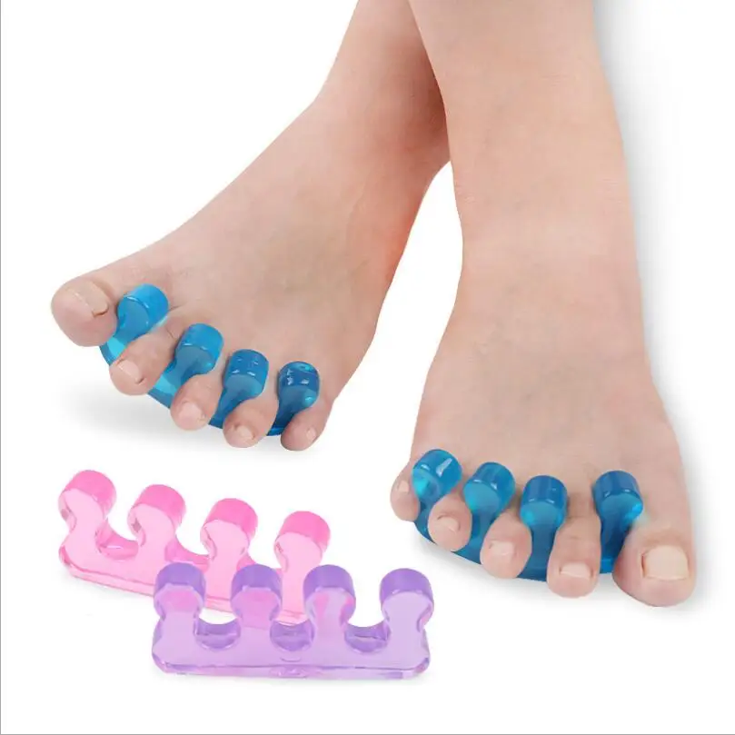 

2Pcs Soft Silicone Toe Separating Gel Toe Separator Flexible Finger Spacer Reusable Soft Form For Manicure Pedicure Nail T0399