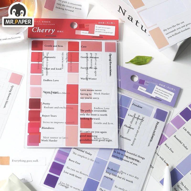 

Mr Paper 3pcs Various Color Moods Series Sticky Notes Scenery Stickers Creative Stationery Office School Supplies Label Stickers