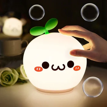 

USB LED Night Light Lamp Soft Silicon Touch Sensor Cartoon 5V 1200mAh Working Kids Cute Night Light