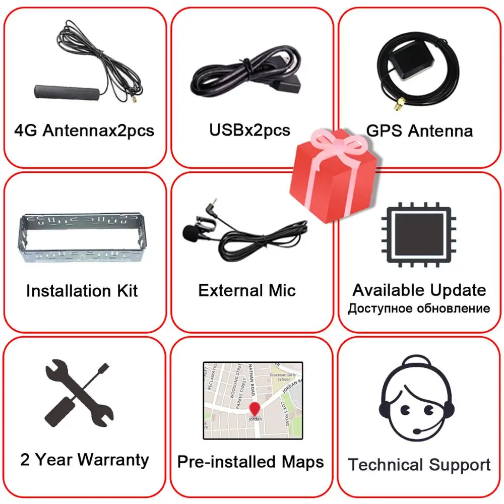 Автомобильный радиоприемник 7/8/9/10 дюймов 1Din Android GPS навигация Carplay Авто DSP SPDIF