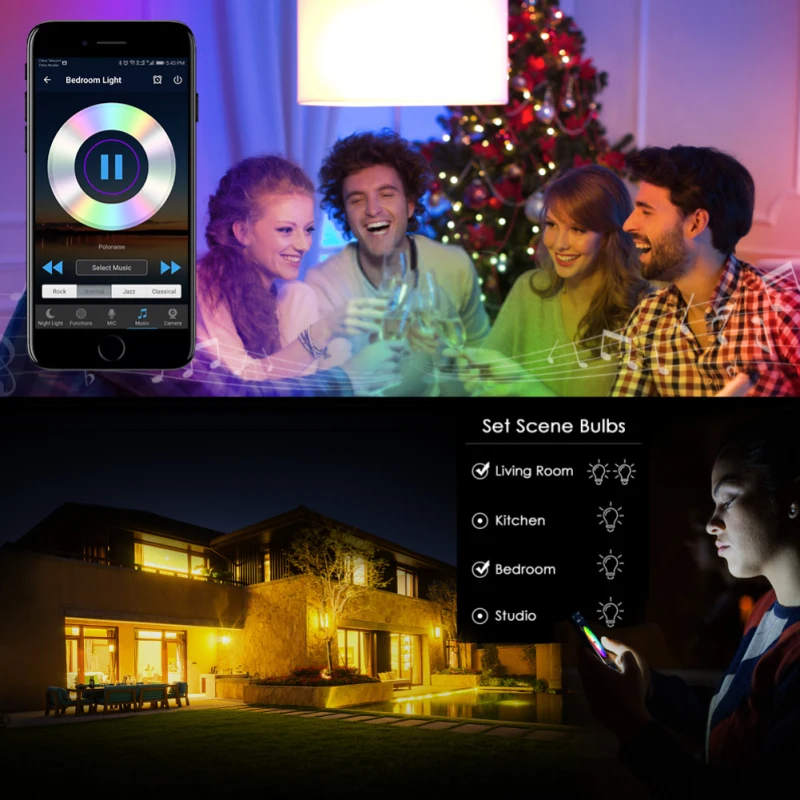 Волшебный 7 Вт E27 RGB wifi светодиодный умный ламповый светильник беспроводной умный дом автоматизация лампы, 85-265 в лампа совместима с ALexa Google Home