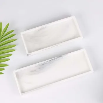 

Marbled Storage Tray Resin Jewelry Display Plate Cosmetic Organizer Rectangle Home Restaurant Hotel Serving Tray