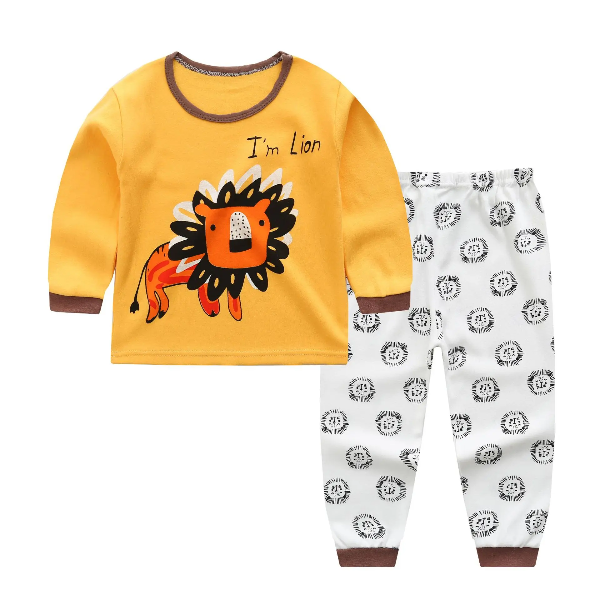 

ZWY1205 Children Clothing Set Baby Boys And Girls Outwear Autumn New Kids Long Sleeve Cotton Style Sports T-shirt + Pants Set